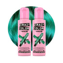 Crazy Color Vibrant Pine Green Semi-Permanent Duo Hair Dye. Highly Pigmented Dark Green Conditioning & Oil Nourishing Vegan Formula | No Bleach or Ammonia | 200ml