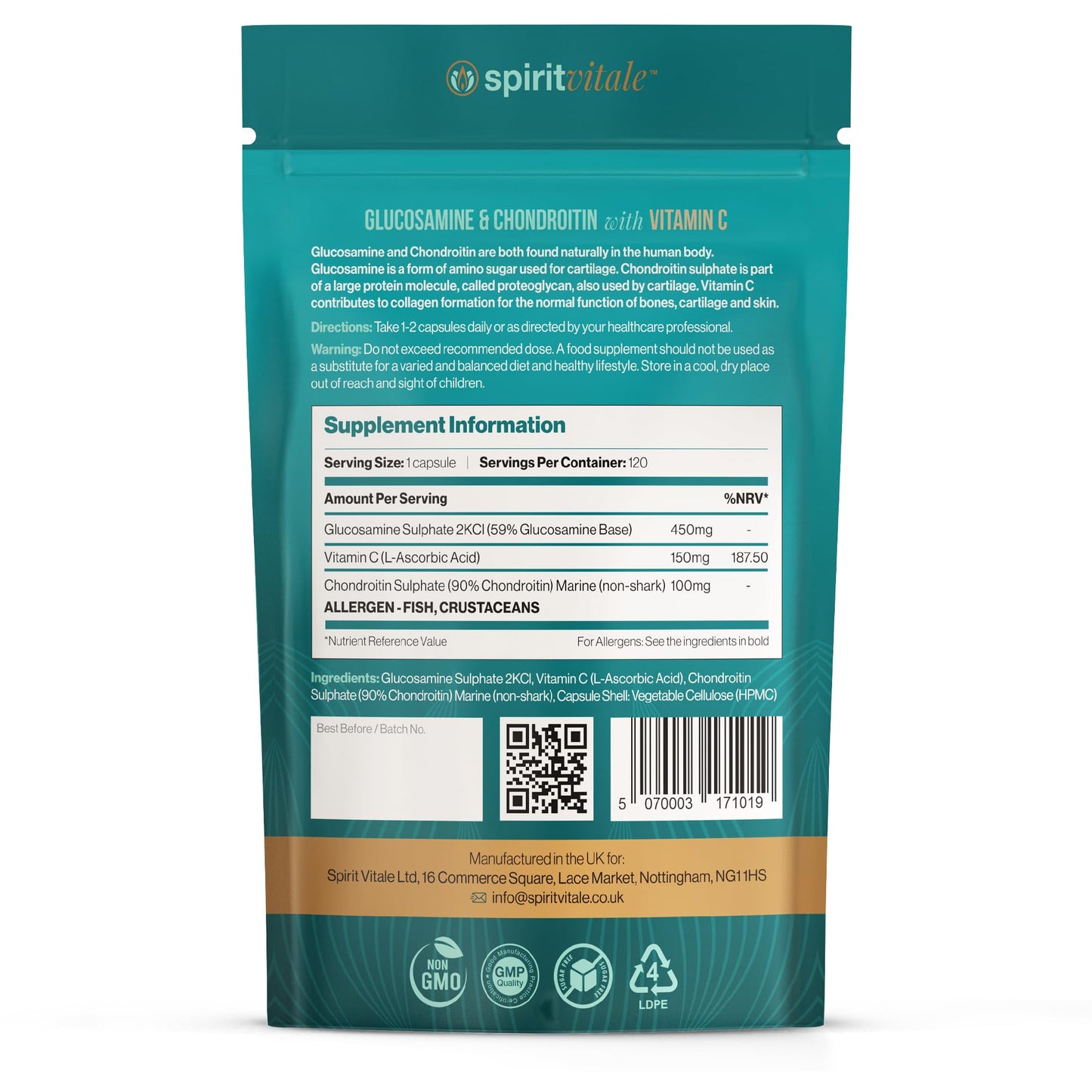 Spirit Vitale Glucosamine and Chondroitin with Vitamin C