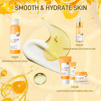 Cecelia May Vitamin C Skincare Set, Skin Care for Teenage Girls Gift Set, Facial Kit Skin Care Sets & Kits for Anti-Aging, Brightening, Women Gift Sets (5Pcs-Vitamin C)