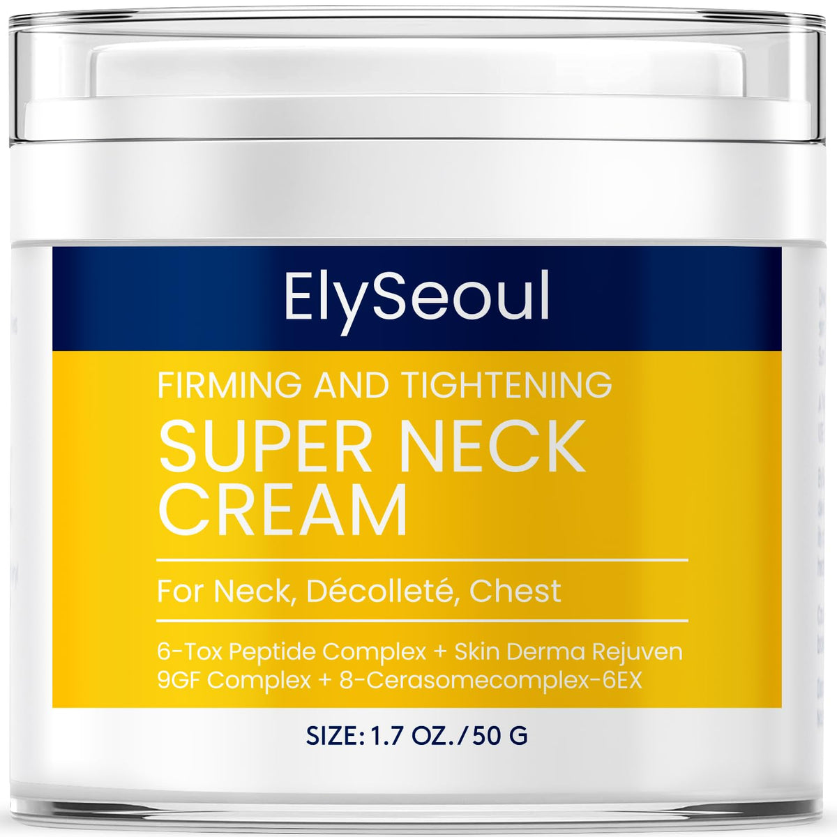 ElySeoul Neck Cream for Firming Tightening & Wrinkle: Korean Made Crepey & Sagging Skin Toning, Anti-Aging Cream for Décolleté, Chest - Acetyl Hexapeptide-8, Collagen Water, Peptides, Skin Derma Rejuven