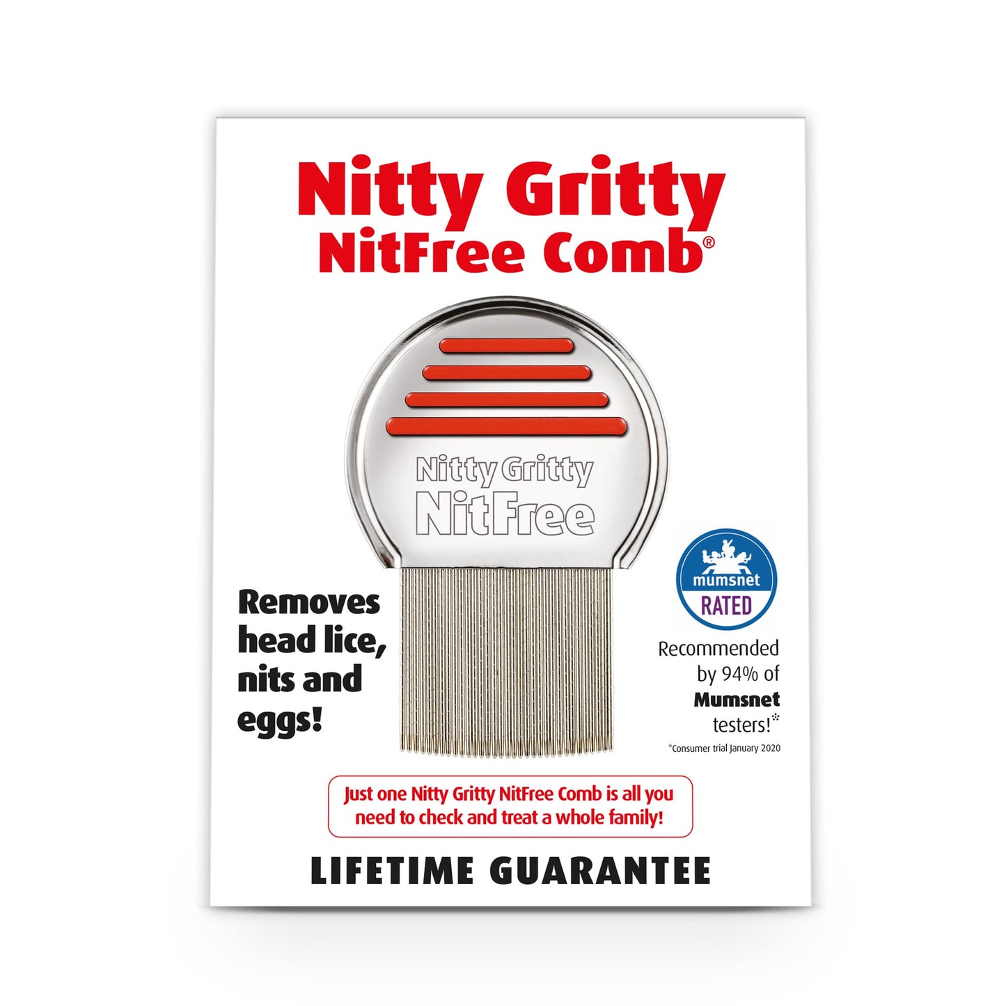 Nitty Gritty Nit Comb(Assorted Colors)
