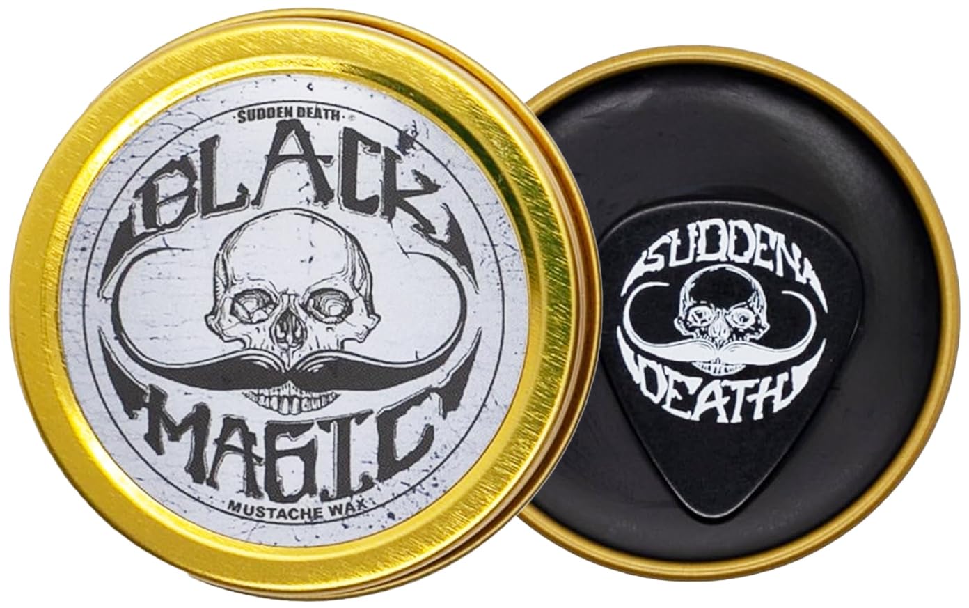 THE VINTAGE GROOMING CO. Black Magic Sudden Death Mustache Wax | Hide Grey Hair | Strong Hold | 1 oz Tin | No Heat Source Required | Unscented