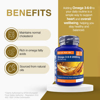 Zipvit Omega 3 6 & 9 Oil 2000mg, 120 Softgels. Source of Alpha-Linolenic Acid. Supports Maintenance of Normal Blood Cholesterol