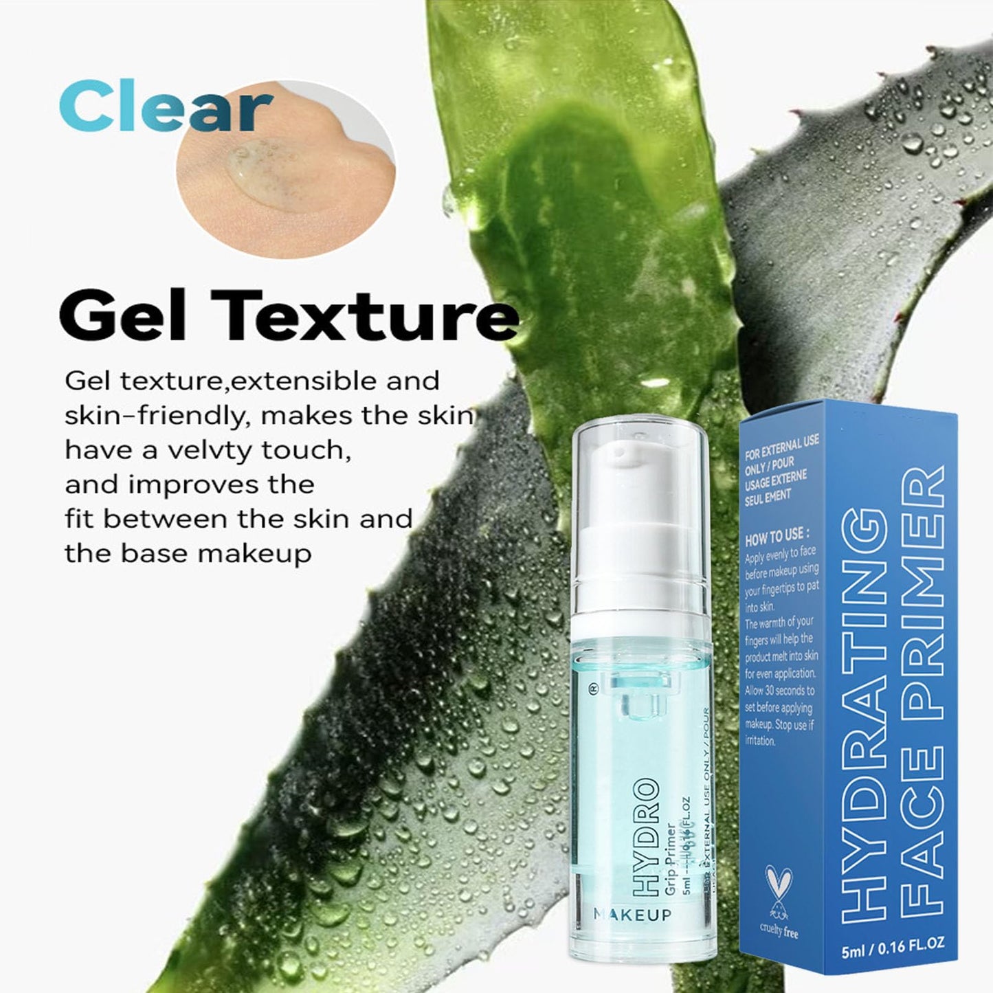 LYNTYAOU Face Primer, Pore Primer Under Foundation, Oil-control Long Lasting Makeup Moisturizing Power Grip Foundation Primer, Clear Makeup Base Priming Formula for Flawless Skin Oil Control