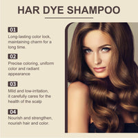 Generic Dark Brown Hair Dye Shampoo, 3 in 1 Colour Shampoo to Cover Grey Hair, Natural Plant Extract Hair Care, Long Lasting Color Sham-poo for Men and Women, Easy Use, Nourishing Formula