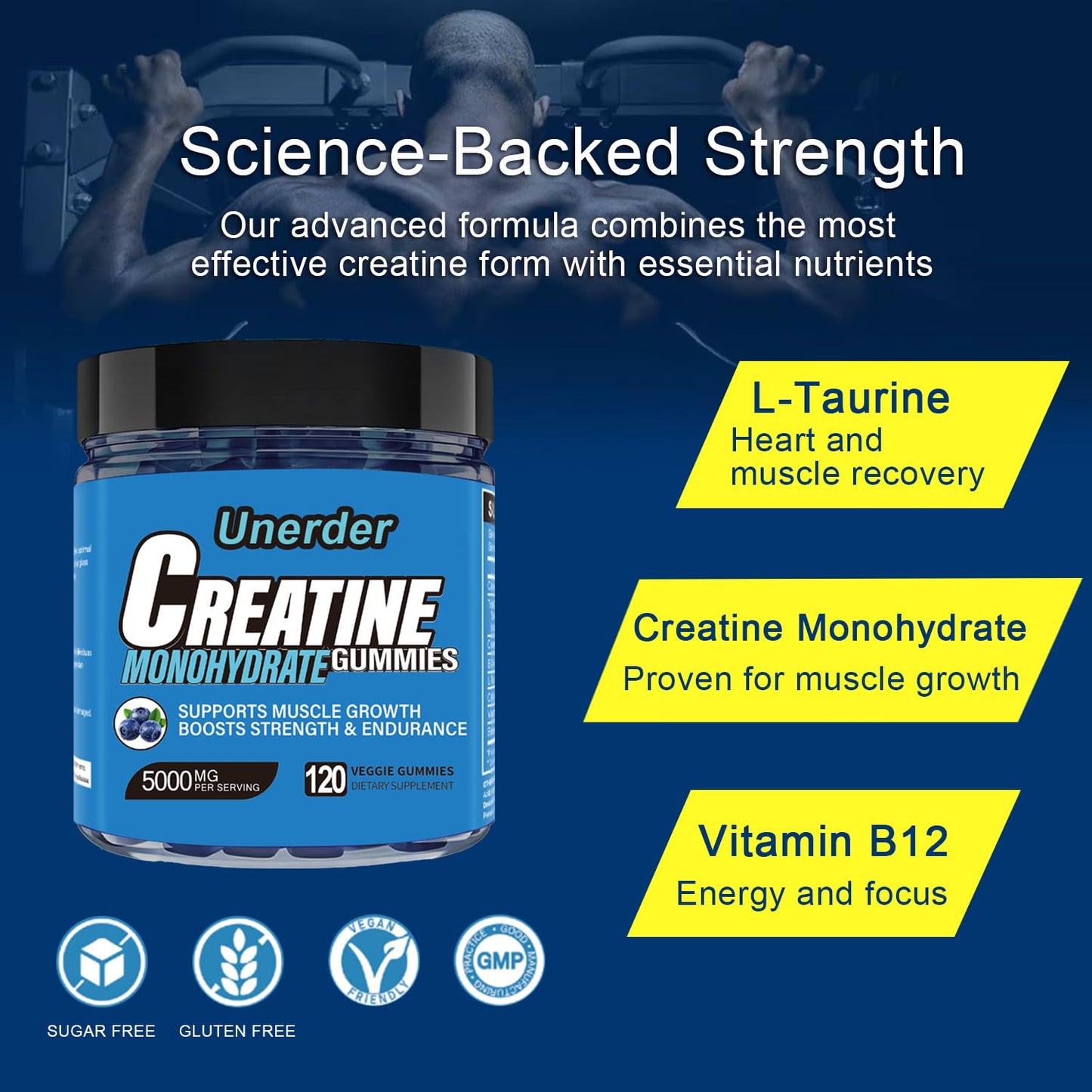 Unerder Magnesium Glycinate Gummies - 400mg High Absorption Formula for Sleep, Stress Relief & Muscle Health - Mixed Berry Flavor, Non-GMO, 60-Day Supply for Adults