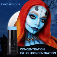 Go Ho Light Blue Face Paint Stick Washable (1.06 Oz),Water Based Pale Blue Face Body Paint,Full-coverage Cream Blue Body Paint for Adults Children Halloween Cosplay SFX Corpse Bride Sally Makeup