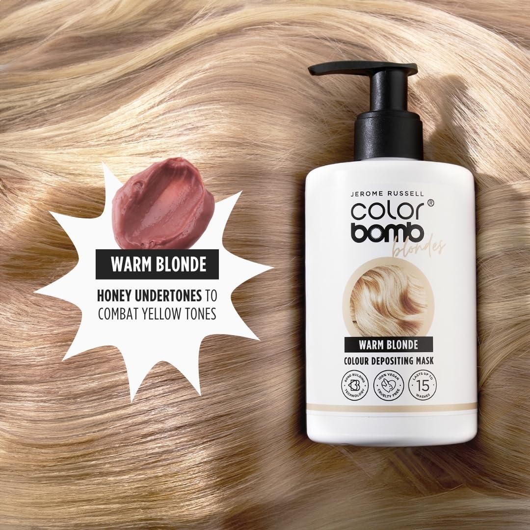 Jerome Russell Color Bomb Blondes - Warm Blonde Color Depositing Conditioning Mask, 300ml