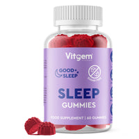 Vitgem Sleeping 60 Gummies for Adults UK - Natural Night Time Support with Magnesium, Ashwagandha & L-Theanine - Non-Drowsy Herbal Sleep Support - Vegan, Sugar Free Berry Flavour (2 Month Supply)