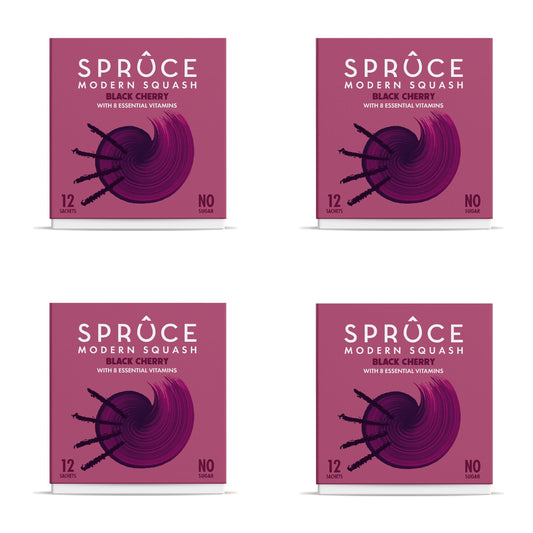 Spruce Natural Water Flavouring With Vitamins – Black Cherry – 48 Drinks – No Sugar – Made With Real Fruits – Healthy Modern Squash Cordial – Perfect For Hydration