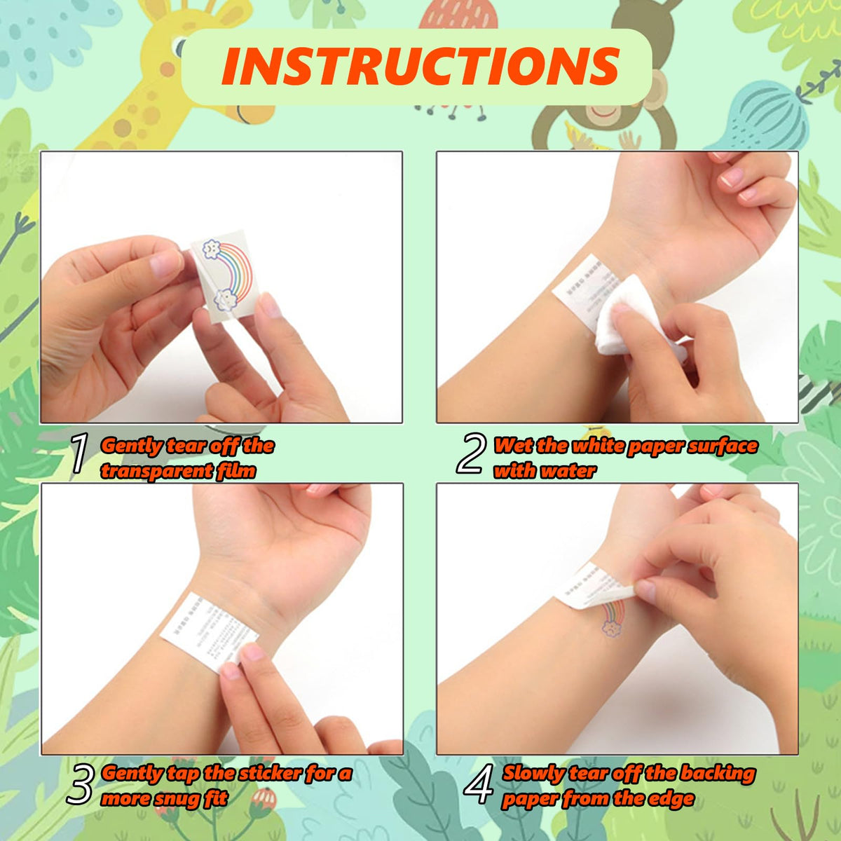 Makoto Nobu 24 Sheets Face Tattoos for Kids, Temporary Tattoo Stickers