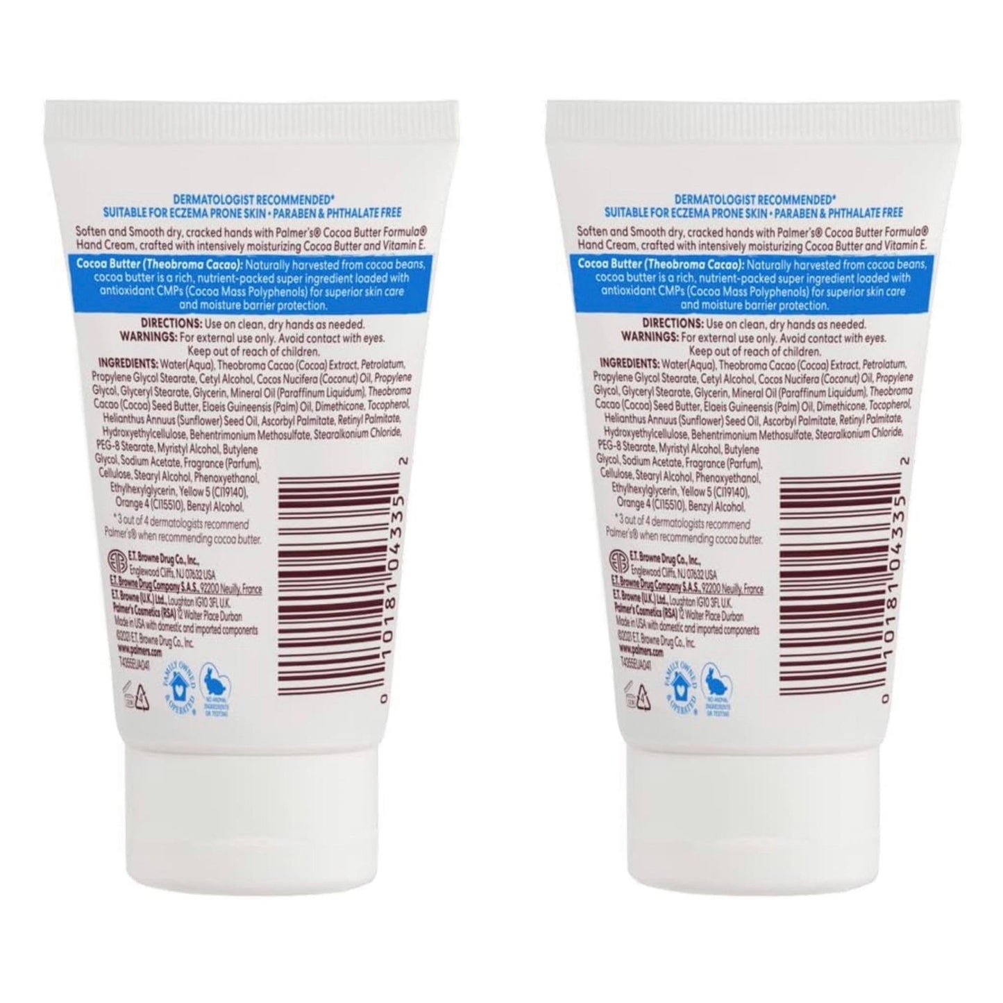 Palmer's 2x Palmers Cocoa Butter Formula Lotion CONCENTRATED Hand Cream Dry Skin 60g
