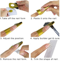 100 Pcs Nail Forms Self Adheisive Paper Nail Form Stickers Sculpting UV Builder Gel Polygel Nail Art Nail Extension Form - Professional Salon & Home Use