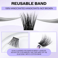 WENDY LASHES Individual Lashes D Curl Cluster Lashes FD18/B 0.07mm 12-16mm Mixed DIY Lash Extensions Wide Stem Individual Eyelash Clusters Reusable Soft and Wispy Clusters Eyelash Extensions(FD18+B-D-MIX12-16)