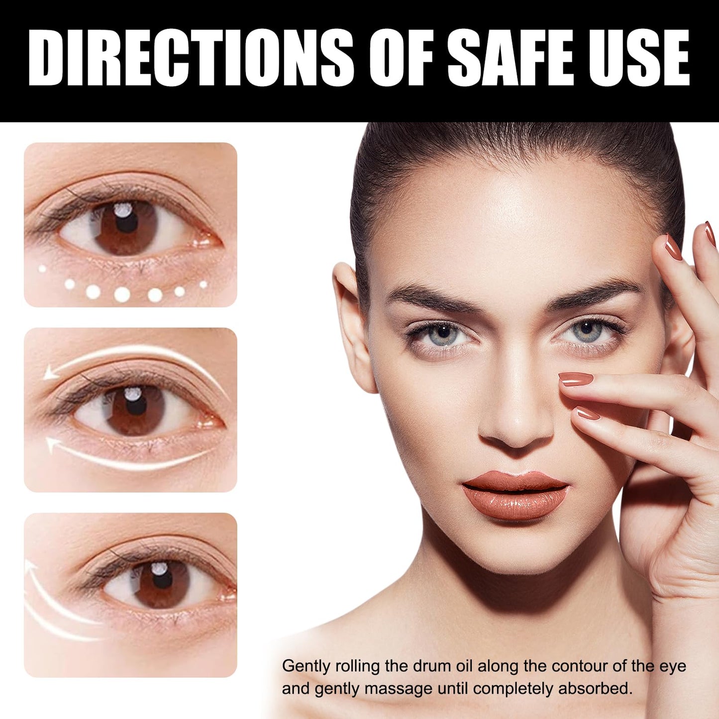 Liameph Castor Oil and Frankincense Roller Ball, Castor Oil Eye Roller Time Eraser Eye Care Products for Under Eye Area Lifts Firming(1pc, 10ml)