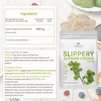 VELOTO Slippery Elm Bark & Slippery Elm Powder Organic 454g, 100% Pure Inner Bark, Natural Herbal Supplement, Soothes Throat, Cough & Digestive Health, Supports IBS, Acid Reflux, Vegan, Gluten Free, Non-GMO