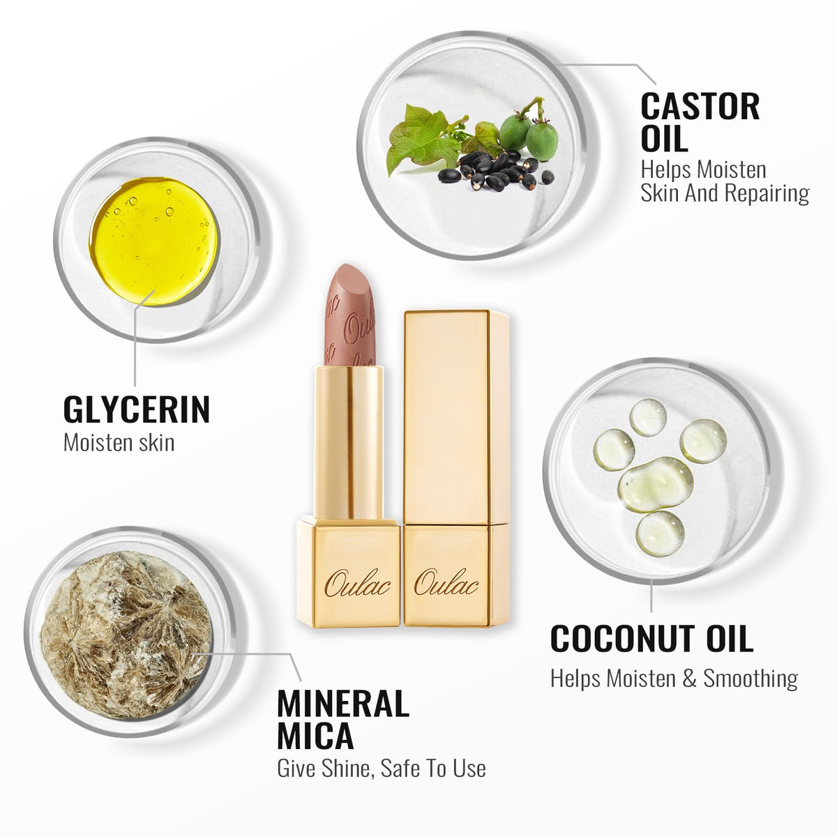 Oulac OULAC Metallic Shine Glitter Lipstick, Purple High Impact Lipcolor, Lightweight Soft and Ultra Hydrating, Long Lasting, Vegan & Cruelty-Free, Full-Coverage Lip Color 4.3 g/0.15 oz Love Particle(03)