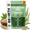 REBIRTH WELLNESS BE YOURSELF | ONLY BETTER Psyllium Husk Fibre Supplement 4000mg with Bio Culture Acidophilus – 120 Capsules, High Fiber Supplement for Digestion & Gut Health,3rd Party Lab Tested, UK Made by Rebirth Wellness