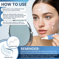 BECHOICEN Azelaic Acid face serum cream for Redness Relief,Dark Spots,Azelaic Acid Acne Cream with Niacinamide & Vitamin C,Acid 14% Facial Serum Balance Excess Sebum & Soothe Irritation,30ml