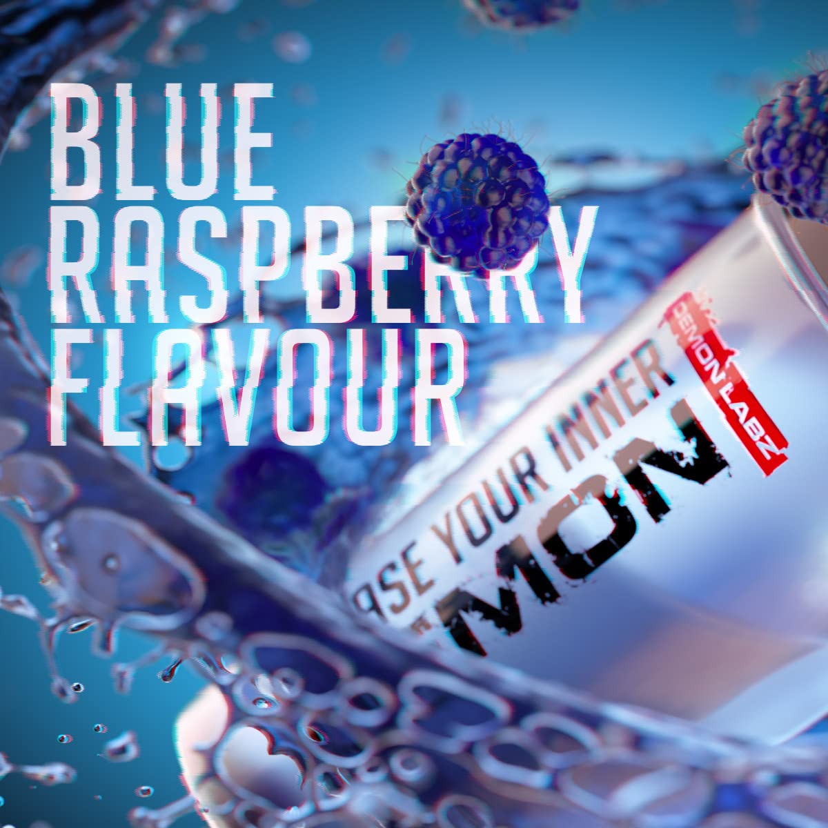 DEMON LABZ Pre Workout Demon - Hardcore Pre-Workout Powder Supplement with Creatine, Caffeine, Beta-Alanine and Glutamine (Blue Raspberry, 360g)