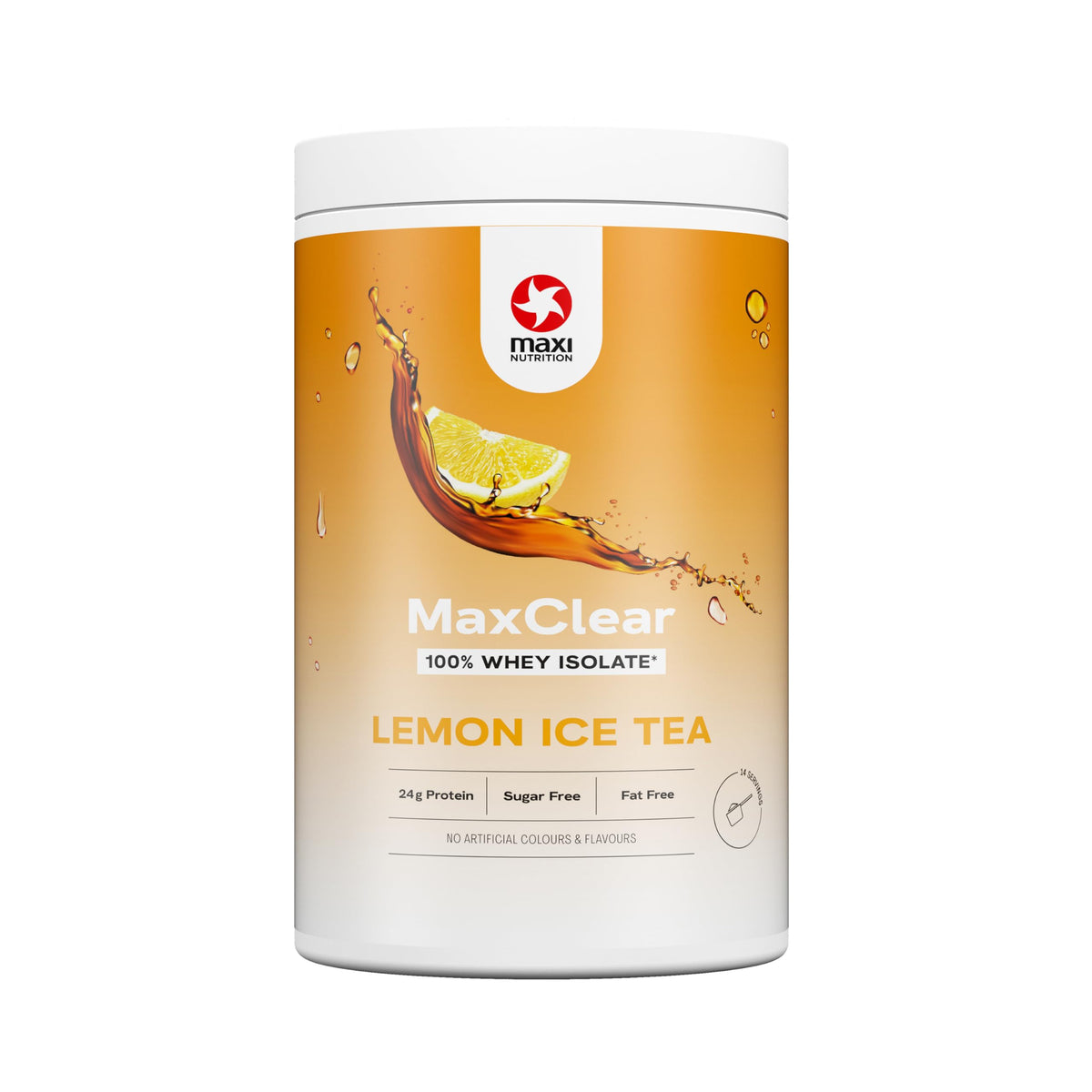 MaxiNutrition, Maxclear, Clear Whey Lemon Ice Tea, 100% Whey Protein Isolate, 420g, with 24g Protein per Serving, Refreshing, Low in Calories, Without Artificial Flavors