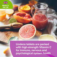 Lindens Vitamin C+ 1000mg - 120 Tablets - Time Release Tablets with Citrus Bioflavonoids and Rosehip - Contributes to Immune System Health, Reduces Tiredness and Supports Healthy Skin and Teeth