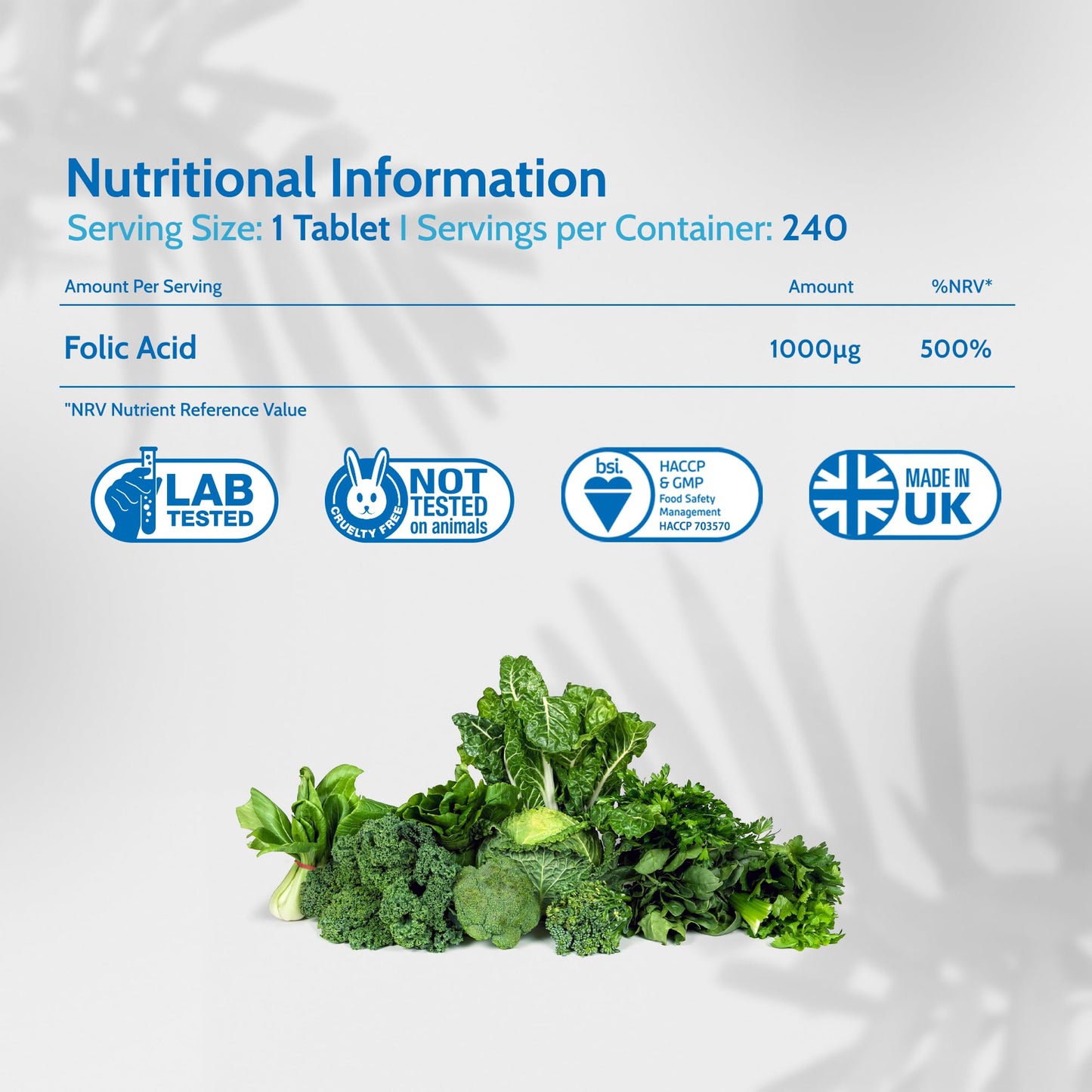 Health4All Folic Acid 1000mcg 240 Tablets, 8 Month Supply, Pregnancy & Energy Support
