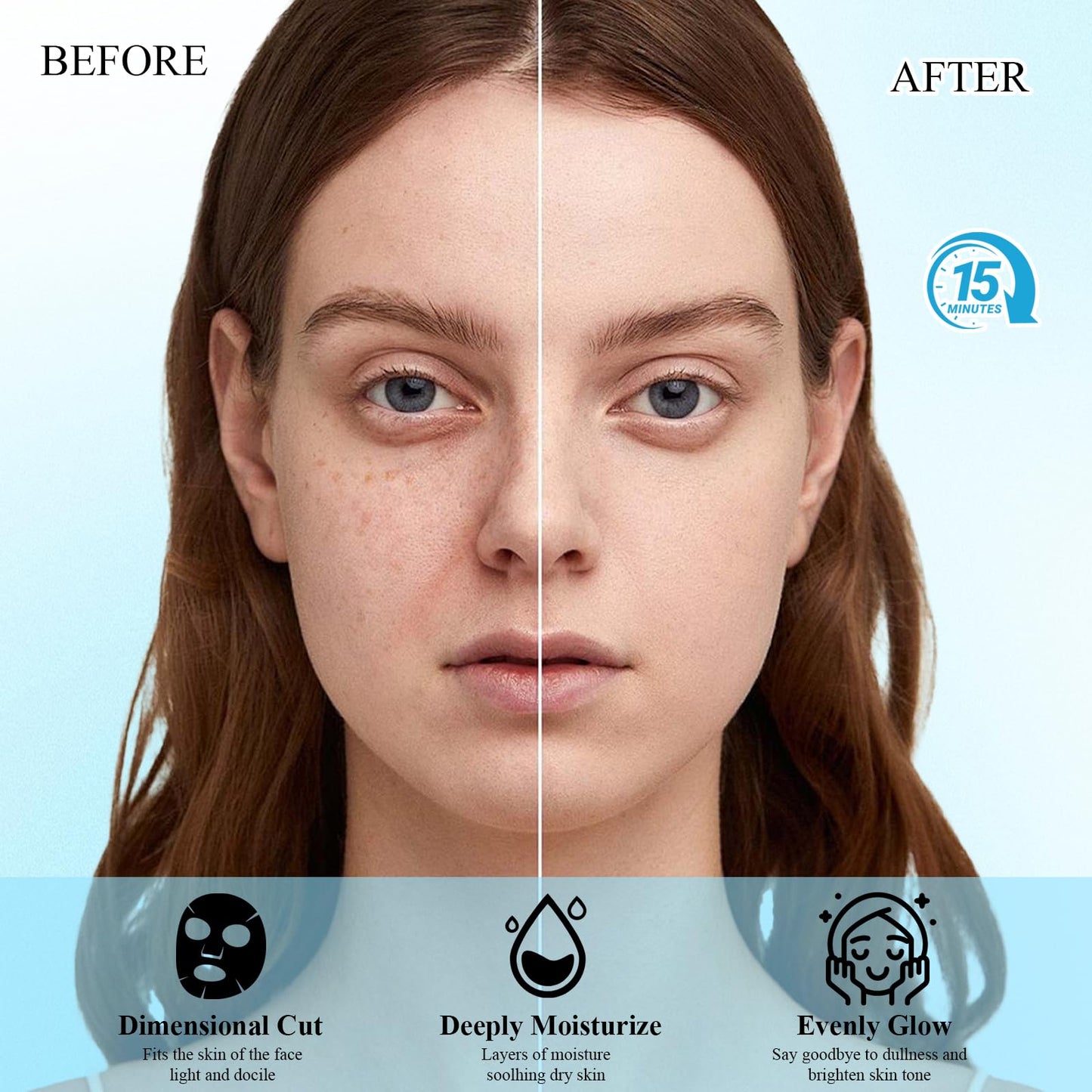 Katslyn 12PCS Face Masks Skincare Set,Daily Care Face Sheet Mask,Organic Face Mask Set,Hydrating&Soothing Facial Mask,Face Masks Beauty,Hydrating,Moisturizing,Soothing and Repairing,for All Skin Types