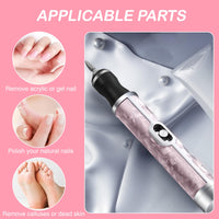Bettinay 4 Speeds Nail Grinder for Thick Toenails Set, Electric Nail File for Various Nails and Shapes (18 Grinding Heads)