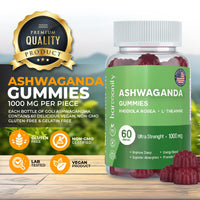 HARMONIFY Ashwagandha Gummies Rhodiola Rosea with L Theanine, Vegan Plant Based, Non-GMO, Support Energy, Relax and Restore, 1000 mg, 30 Days Servings