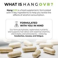 Hangovr Liver Detox Supplement, Formulated with NAC & Electrolytes Vitamins B1, B6, B12, Vitamin C, D3 & Magnesium, Food Supplement, 40 Vegan Capsules