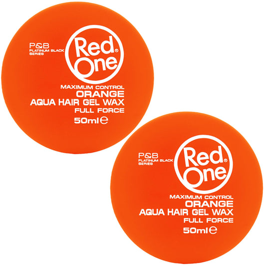 Redone Hair Styling Aqua Wax Orange 2 x 50 ml | Travel Size | Firm Hold | Hair Gel Wax | Ultra Hold | Men & Women Hair Wax | Watermelon Scent | 2 PCS