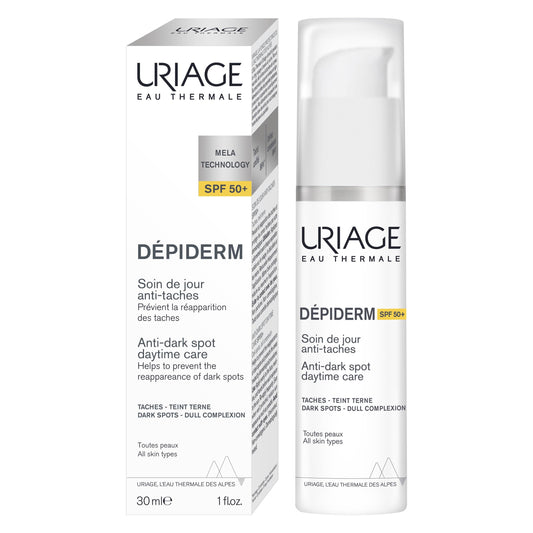 Uriage Dépiderm Anti-Dark Spot Daytime Care SPF50+ 30ml - Correction & Prevention Of Dark Spots - Brightens Dull Complexion - Mela Technology, Vitamin C & UV filters - All Skin Types