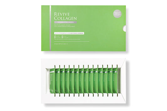 Revive Collagen 2500mg Plant Based Vegan Collagen with Added Vitamin B, C, D & E, Improved Skin, Hair & Nails | Raspberry Flavour | 14 Days