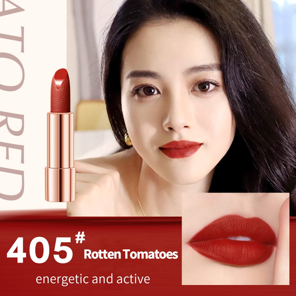 Newvenper Matte Lipstick Set 3 Colors Lip Stick with Orange Chain Bag Package Velvet Lip stick Gift Box Set Waterproof Non-Stick Cup Long Lasting Retractable Red Lipstick Set 3.5gx3 Pcs