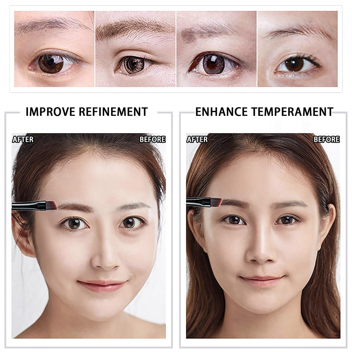 NatrLuxe All-in-One Dark & Light Brown Eyebrow Powder Palette – Compact Brow Sculpting & Shaping Kit for Women