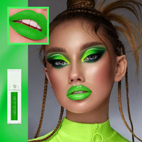Matte Green Liquid Lipstick Long Lasting Waterproof Full-coverage Green Lip Gloss, Highly Pigmented Sweat-proof Face Body Paint for Christmas Easter Cosplay Makeup for Women