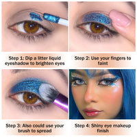 Oulac Liquid Glitter Eyeshadow - Metallic Baby Pink Eyeshadow Shimmer Eyeshadow & Eyeliner, Blendable Sparkly Eye Make-up, Crease Resistant, Non-Greasy, Vegan, Cruelty-Free, 5.4g, Pink Volt (15)