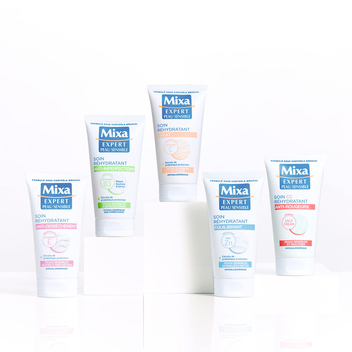 Mixa Expert Peau Sensible - Balancing Rehydrating Cream with Oat Extract + Regulating Copper - 50 ml