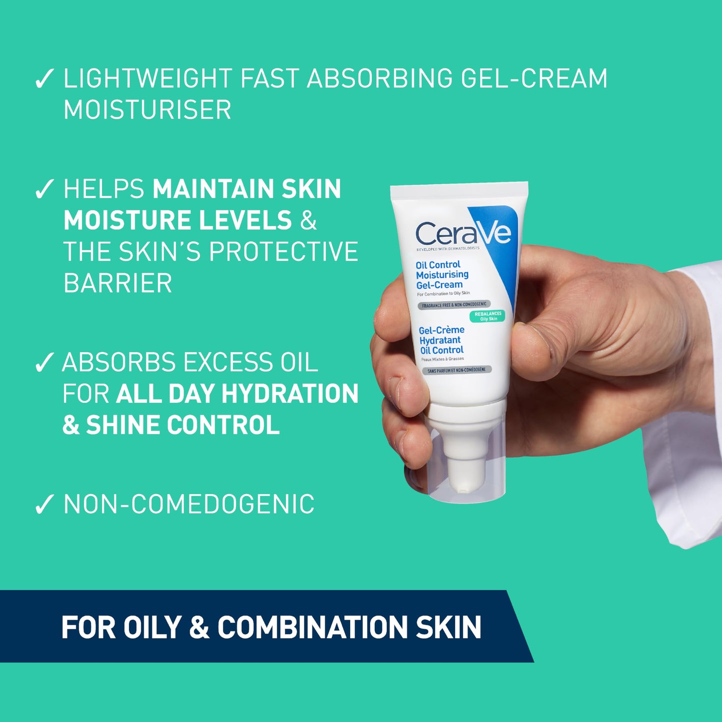 CeraVe Oil Control Moiusturising Gel Cream for Combination & Oily Skin,52ml
