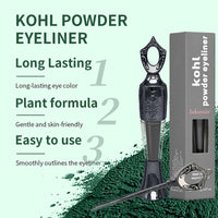 QUIWEN Kohl Powder Eyeliner,Black Eyeliner Handmade Smudge Proof Eyeliner, Black Eye Liner Pencils Natural Eyeliner Cream Powder, Long Lasting Smudge-Proof Intense Color Eyeliner For Eye Make-Up
