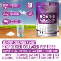 Skin Pep Collagen Powder 450g, Ultra Premium Hydrolysed Bovine Collagen Peptides by SkinPep - Halal & Kosher - High Levels of The 8 Essential Amino Acids, Collagen Supplements, Made in UK