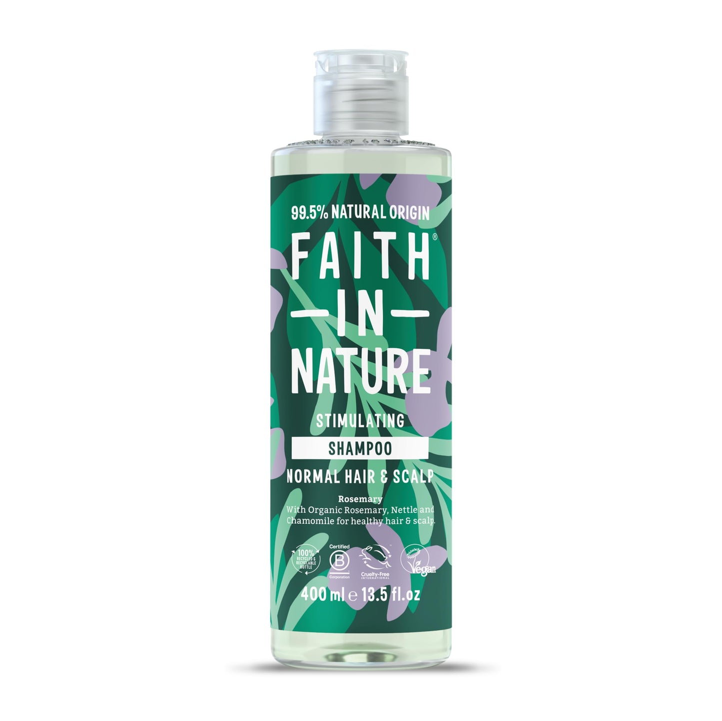 FAITH IN NATURE Faith In Nature Natural Rosemary Shampoo, Stimulating for Normal Hair & Scalp, Vegan & Cruelty Free, No SLS, Silciones or Parabens, 400ml