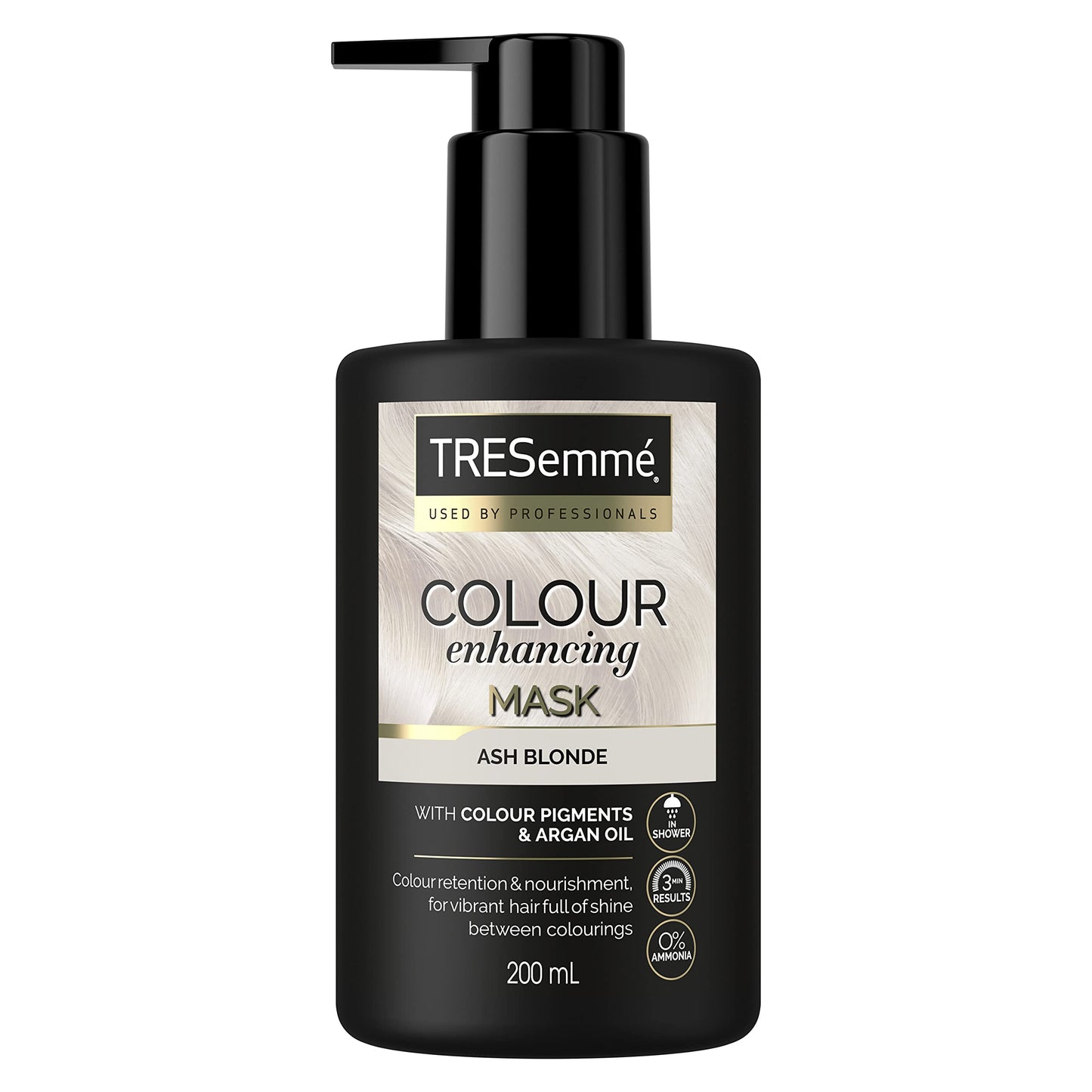 TRESemmé Ash Blonde Colour Enhancing Hair Mask with colour pigments & argan oil for a vibrant colour with brilliant shine between colourings 200 ml