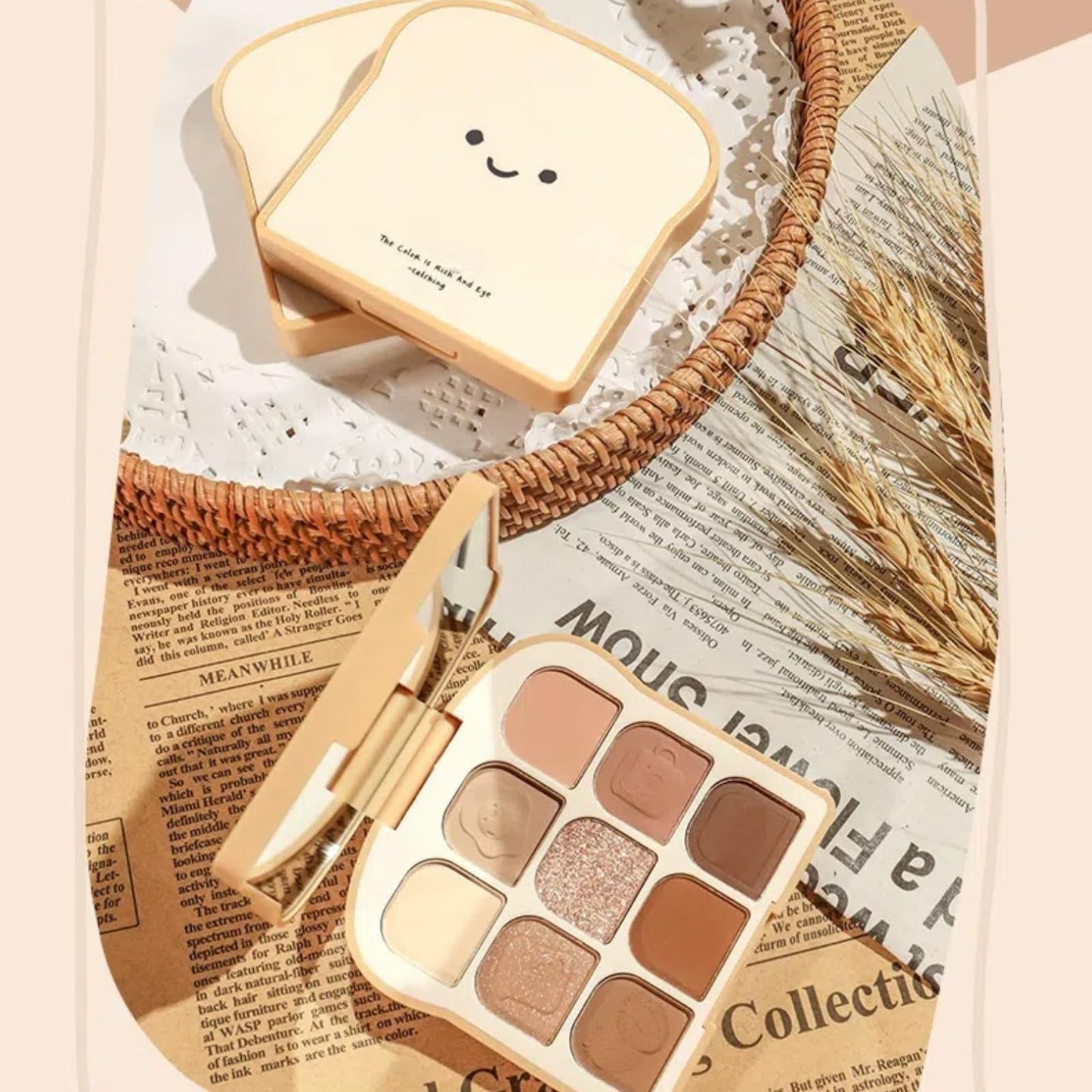 Meidimeijia 9-Color Toast Eyeshadow Palette - Matte, Shimmer, Metallic & Glitter Shades for Smoky, Neutral & Everyday Makeup | Highly Pigmented, Blendable & Long-Lasting (2# Fuji First Snow)