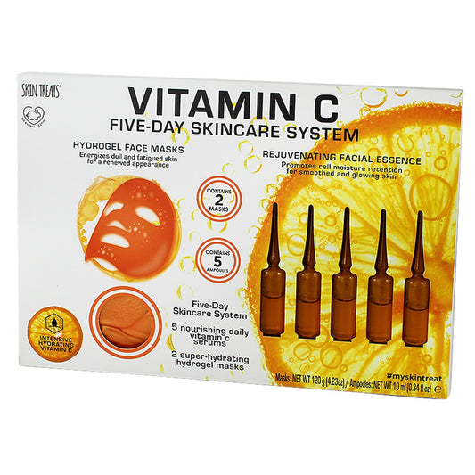 Skin Treats Vitamin C Five Day Skincare System | Hydrogel Face Mask | Vitamin C Serum | Energises & Rejuvenates | Vegan | Not Tested On Animals