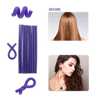 JEOPKO 10 Pcs Flexible Curling Rods, Flexi Rods for Hair, Twist Foam Hair Rollers Soft Foam No Heat Hair Rods Rollers Curlers for Women Girls Long and Short Hair (Purple)