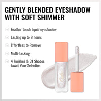 Oulac Liquid Glitter Eyeshadow - Metallic Icy White Eyeshadow Shimmer Eyeshadow with Fine Sparkle & Glow, Blendable Sparkly Eyeshadow Eye Make-up, Crease Resistant, Vegan, 5.4g, Frosted Ice (27)