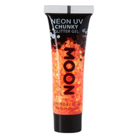 Moon Glow Neon UV Face & Body Chunky Glitter Gel - 12ml - Orange