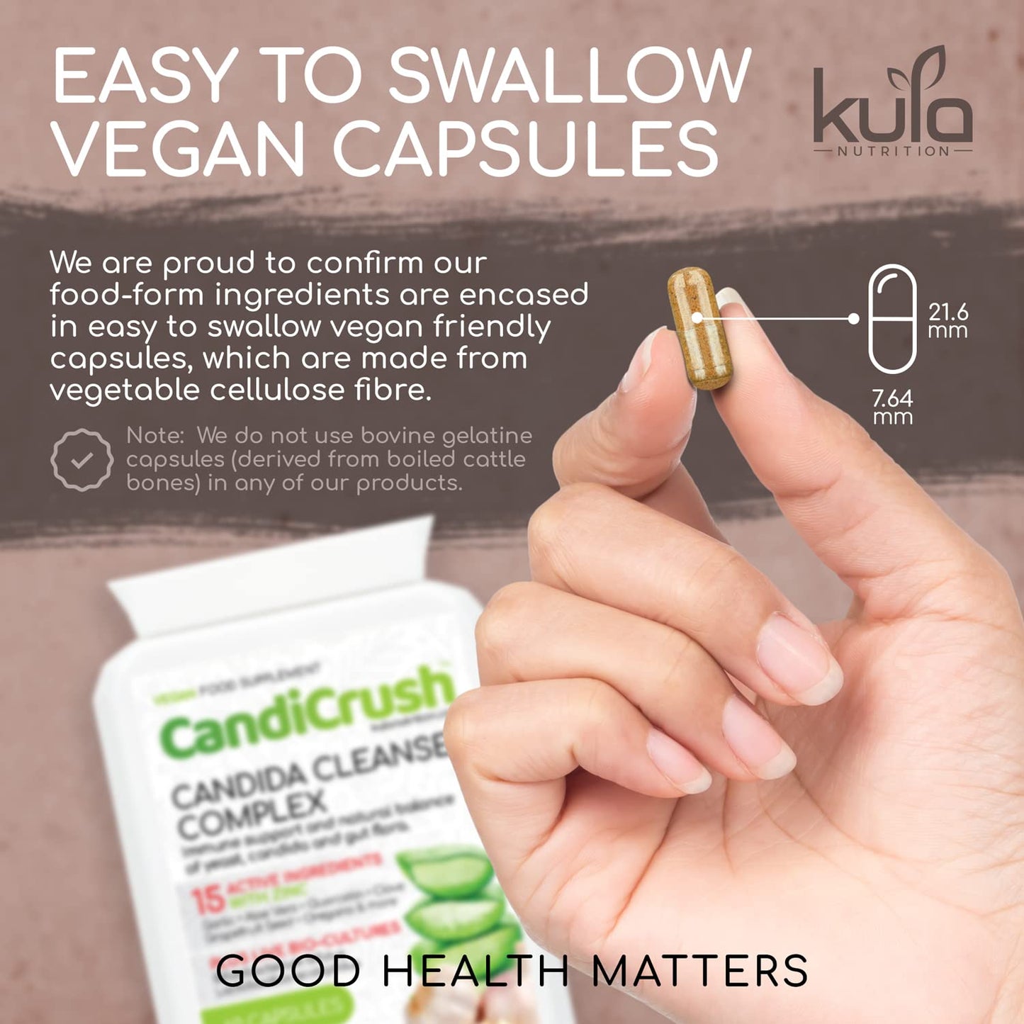 CandiCrush - Candida Cleanse Complex - Herbal Thrush Tablets - Natural Candida Treatment for Women and Men with Probiotic Live Friendly Bacteria for Yeast Infection - 60 Vegan Capsules